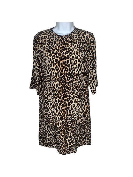 Equipment Dresses & Skirts - Equipment Silk Dress Size XS Cheetah Animal Print 3/4 Sleeves Pockets Aubrey Nwt